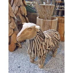 Owca z drewna tekowego Dekoracja Ozdoba 1:1 XL